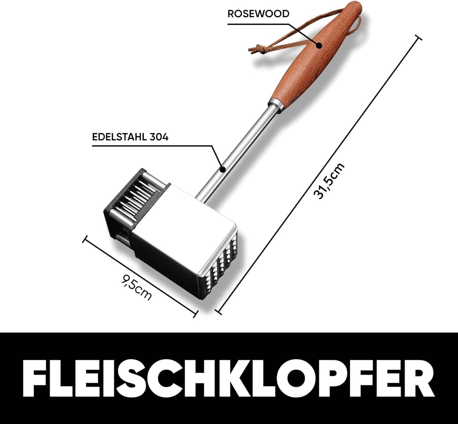 ZAIGON Fleischklopfer, Fleischklopfer aus Edelstahl